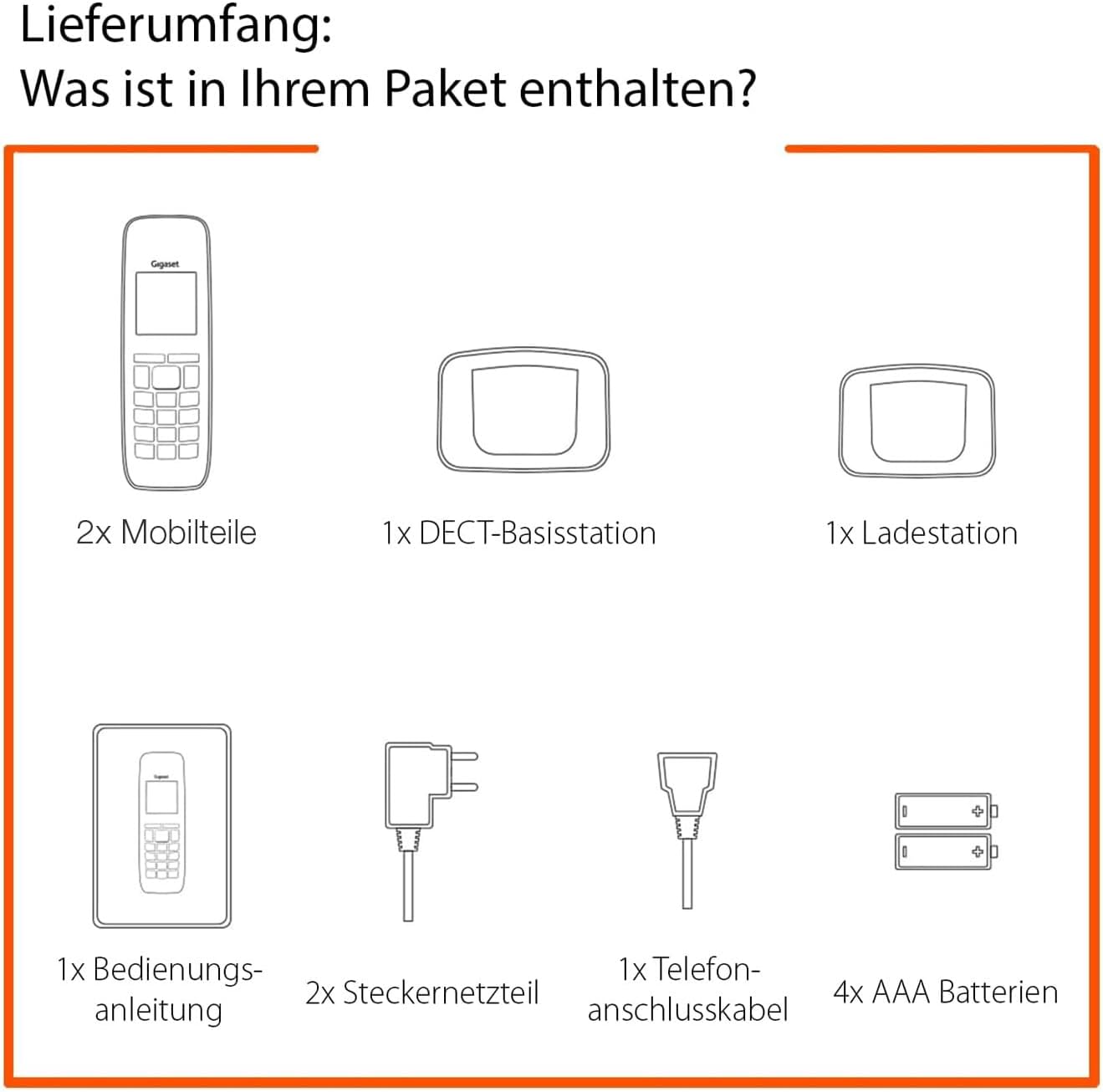 Detalle de Gigaset E290 Duo – Schnurlose Senioren-Telefone mit großen Tasten und Hörverstärkung
