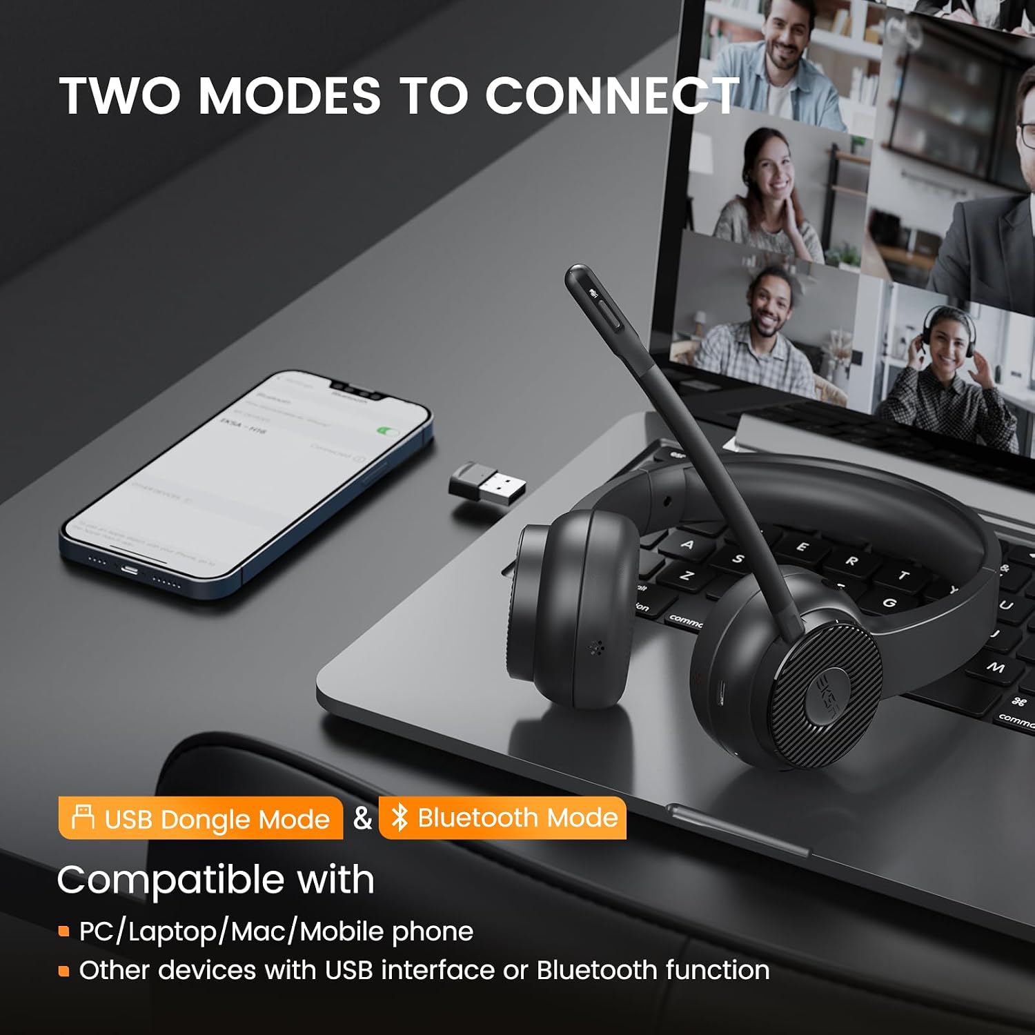 Thumbnail 2 de EKSA H16 Bluetooth Headset V5.2 55h