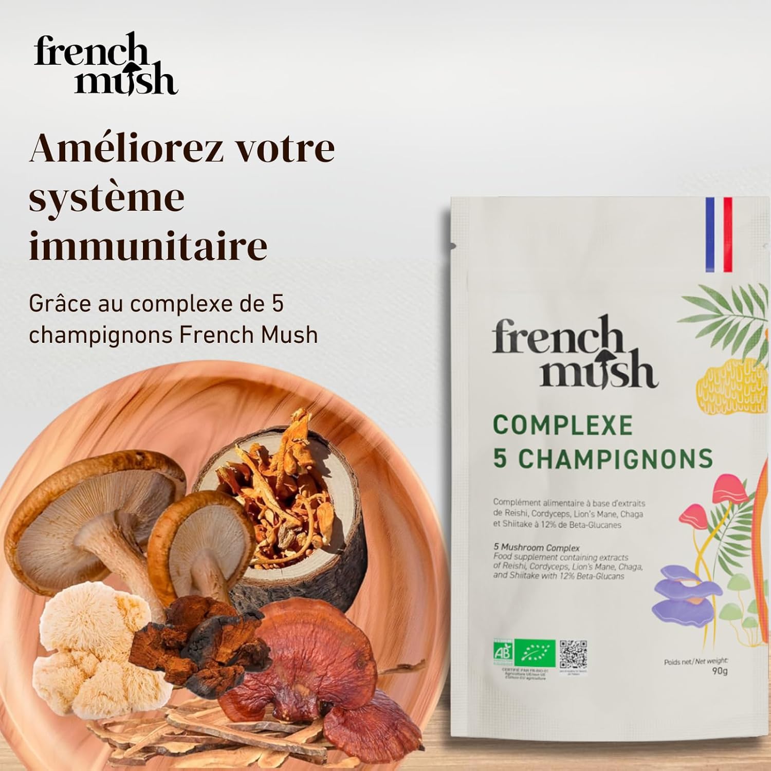 Thumbnail 5 de French Mush Complexe 5 Champignons Bio Grand Format – 168 Gélules Vegan