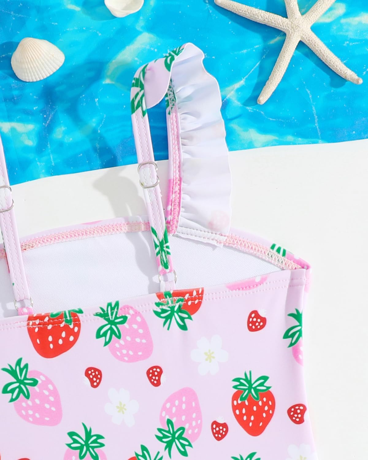 Thumbnail 5 de FishingDino Toddler Girls Swimming Costume 1-6T: Cute One-Piece with Adjustable Straps