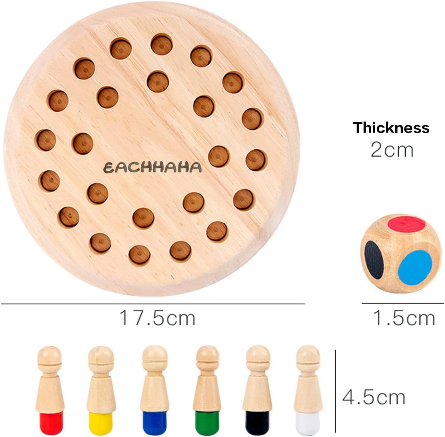 Thumbnail 5 de EACHHAHA Memory Chess en bois Montessori dès 3 ans : jeu de mémoire et reconnaissance des couleurs