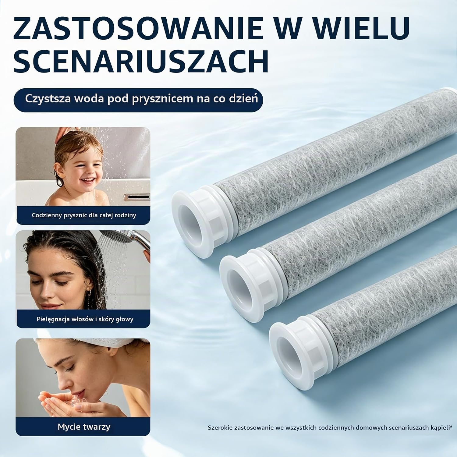 Detalle 2 de BLOTMS Filter-016 – zestaw 3 wkładów filtrujących do prysznica, do Philips Water ASH1516CH