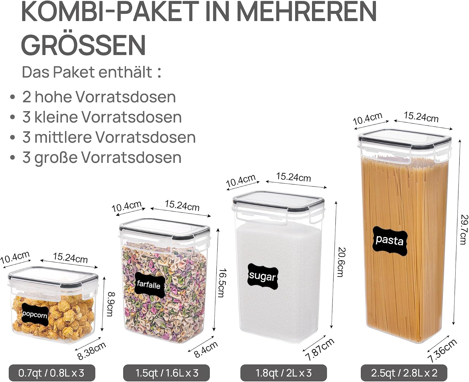 Detalle 2 de Vtopmart Vorratsdosen 11-teilig 🥫