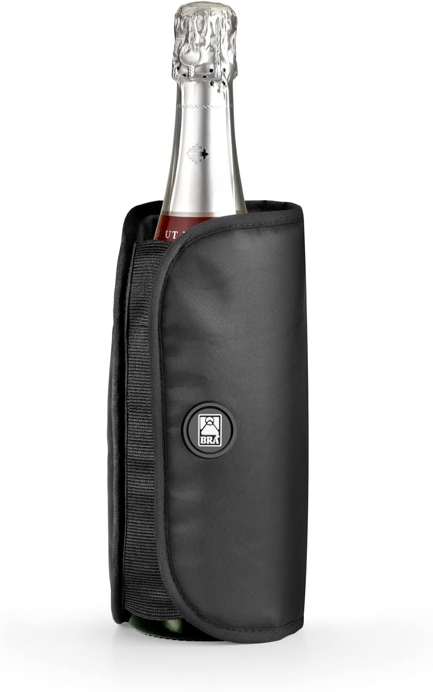 Detalle de BRA Kühlhülle für Wein- oder Sektflaschen – wasserdicht, elastisch, orange