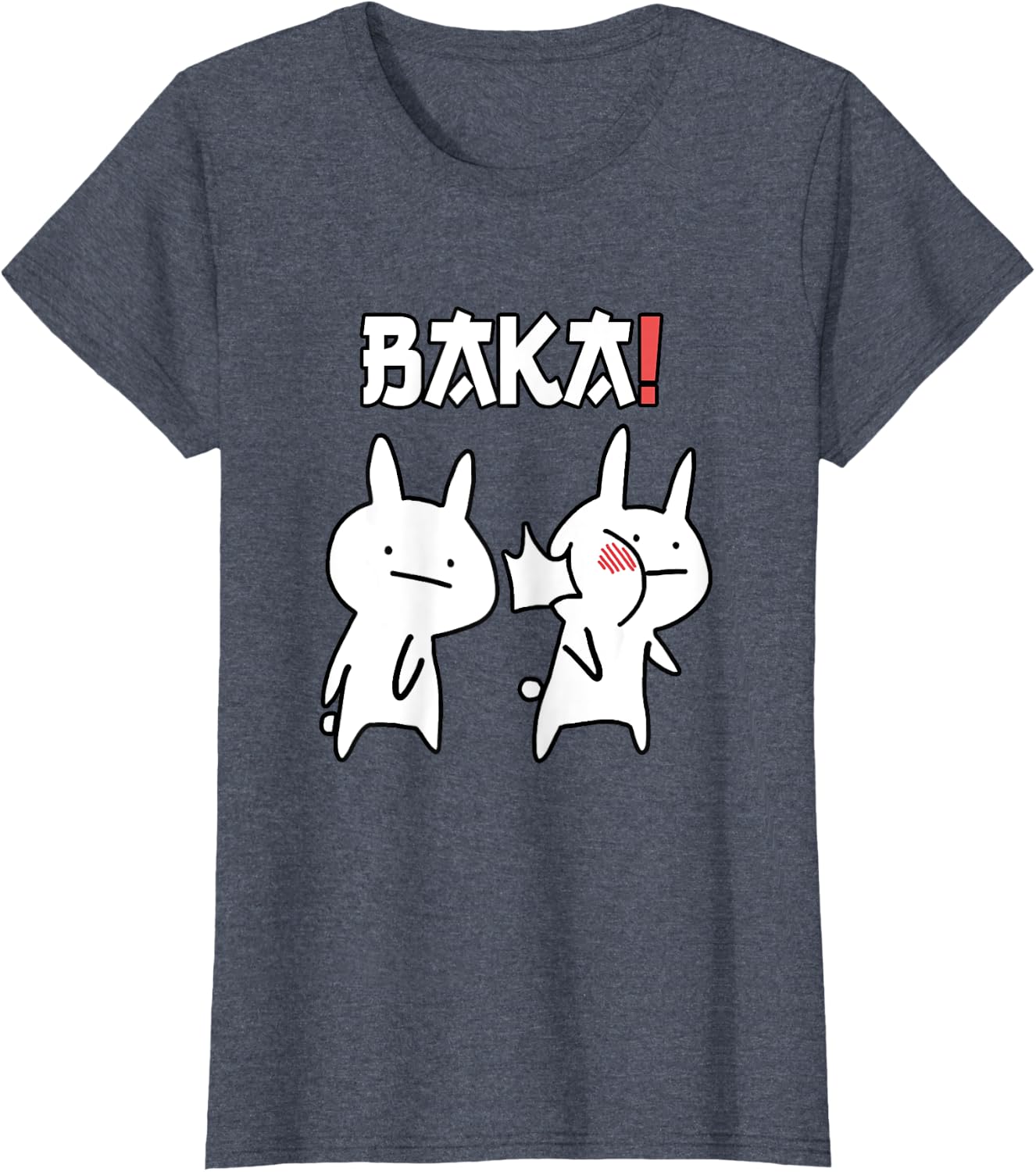 Thumbnail 6 de T-shirt anime kawaii Baka, schiaffi di coniglio