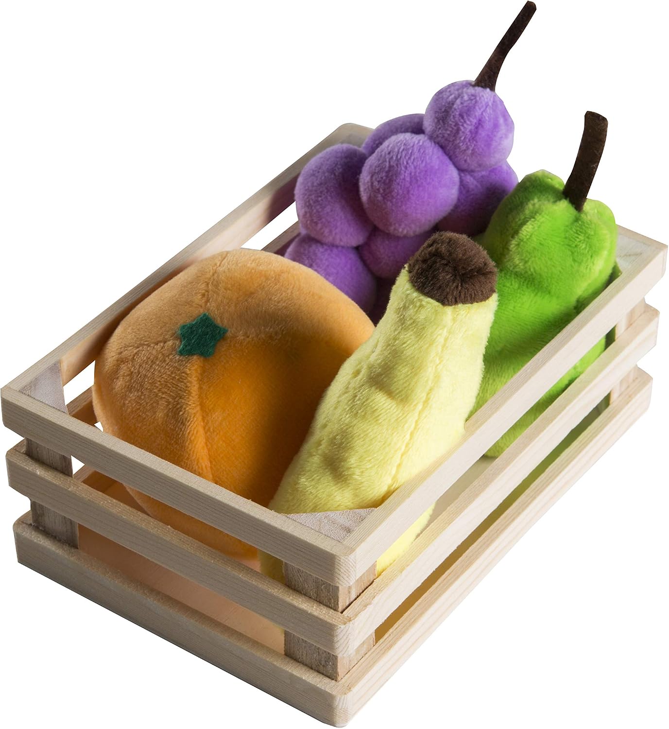 Detalle de Roba speelgoedvoedselset, 20-delig met 4 houten mandjes en zachte accessoires