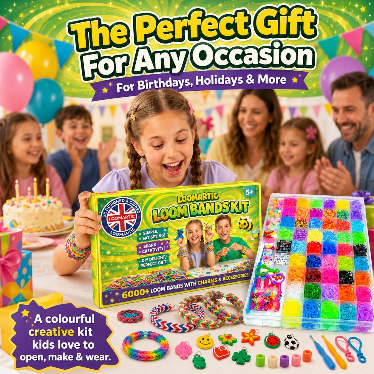 Detalle 2 de Loomartic 6000+ Elastic Rubber Loom Bands Kit