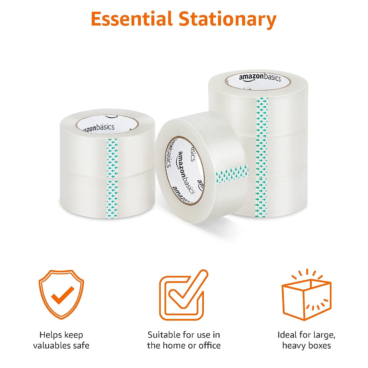 Thumbnail 2 de Amazon Basics Strong Adhesive Packing Tape for Moving Boxes, 6-Pack, Clear, 1.9 in x 109 yd