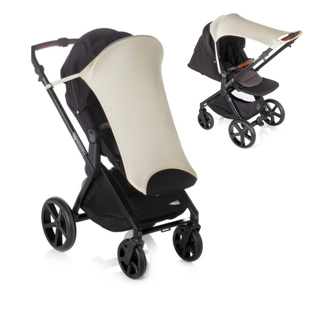 Detalle de Jané Sonnenschutz für Kinderwagen UPF 50+ – Universal elastisch, atmungsaktiv, Beige