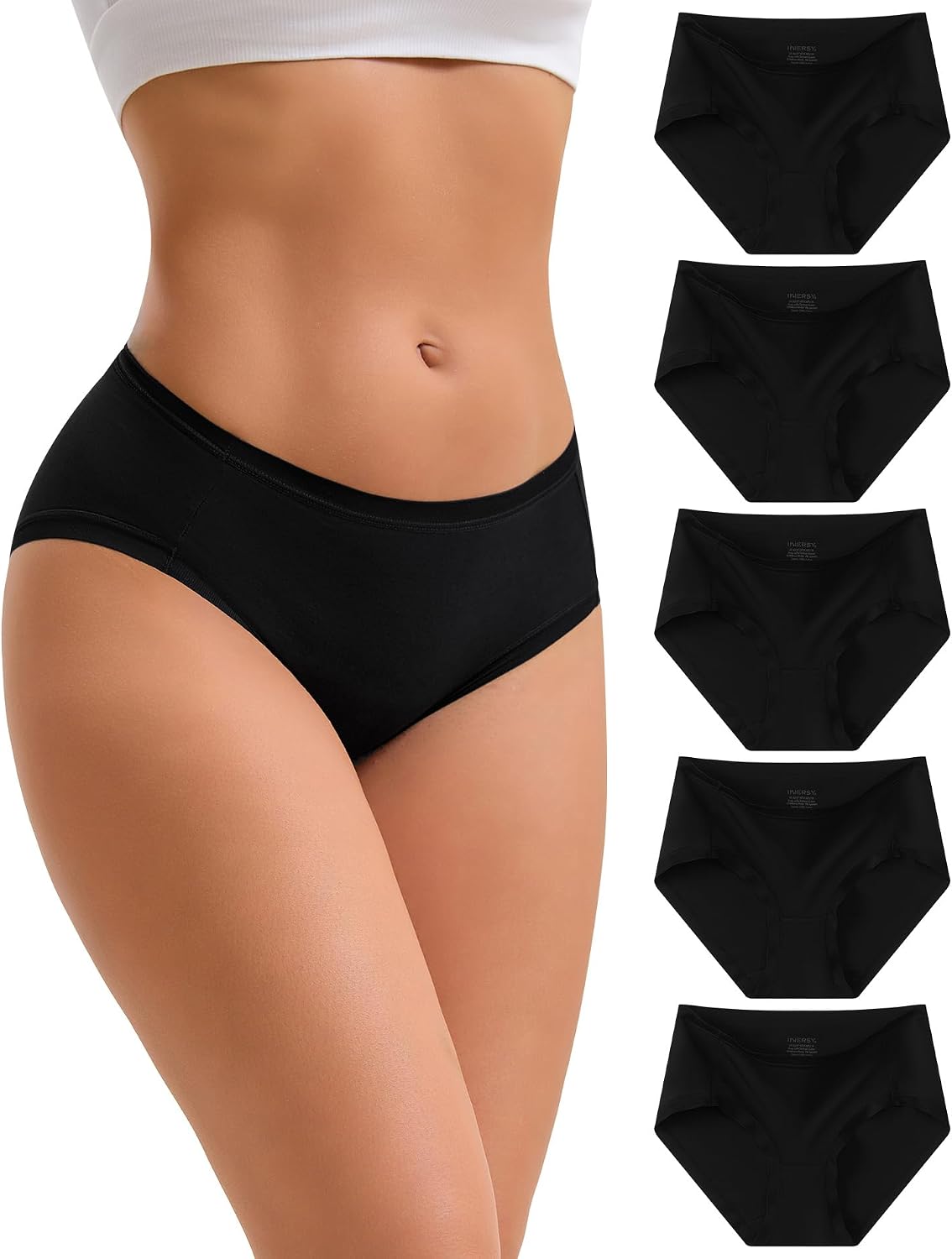 Detalle de INNERSY Mutande da donna slip hipster confezione 5