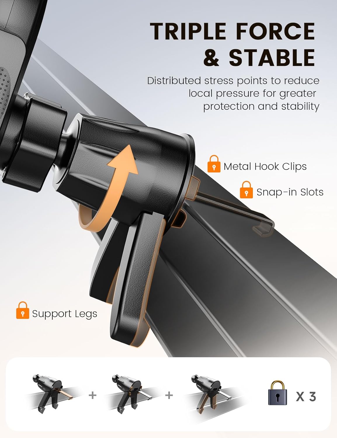 Detalle 2 de Pnitri Car Phone Holder 4.0–7.0" universal mount