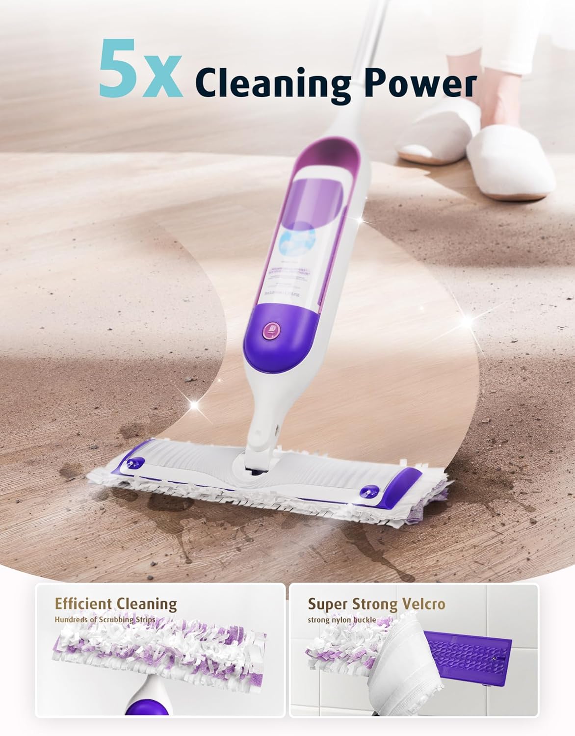 Detalle de AIR U+ 24 Pack Disposable Power Mop Pads Refills for Swiffer Power Mop (Unscented, 14-Layer Thickened)