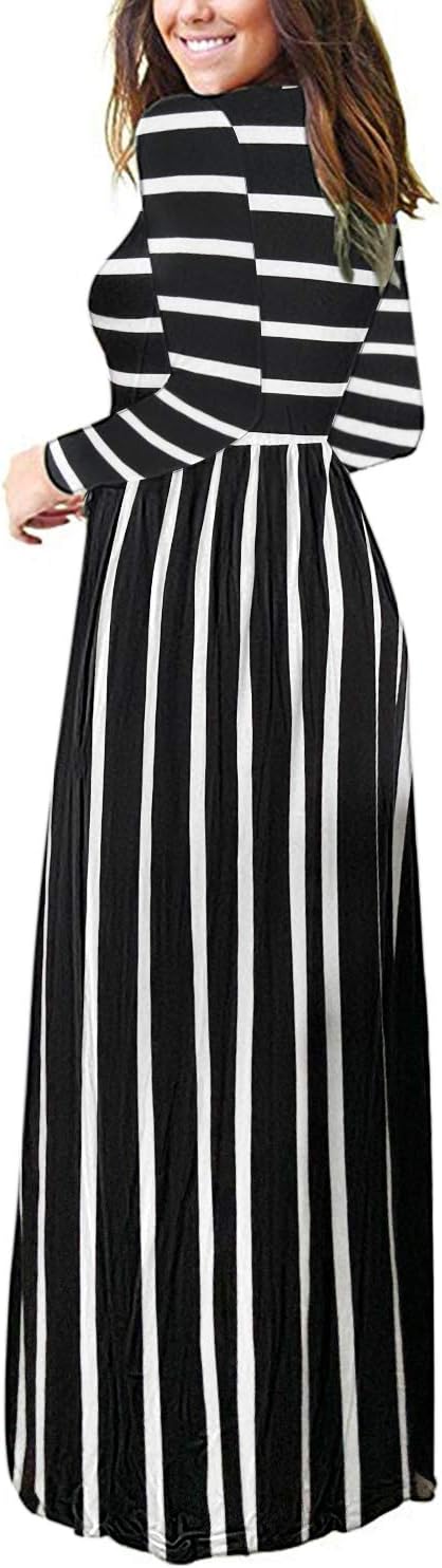 Detalle 2 de AUSELILY Women's Long Sleeve Maxi Dress with Pockets