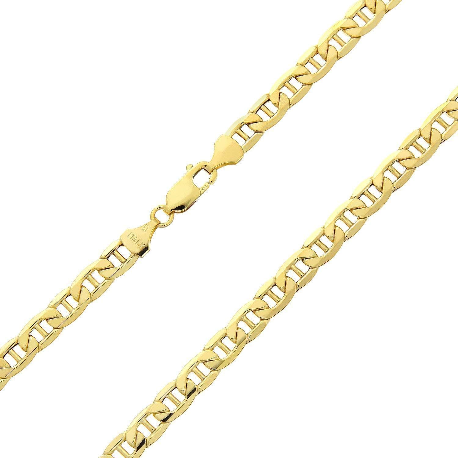 Detalle de Catena in oro giallo 585 da 14 carati con maglia piatta marinara – lunghezza scegliibile, 3,1 mm di ampiezza