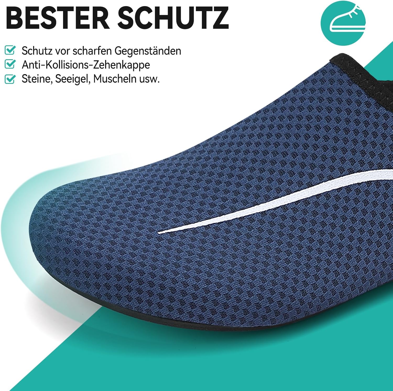 Detalle 2 de VOLHAL Badeschuhe Damen & Herren – Leichte, rutschfeste Aquaschuhe für Strand, Pool und Yoga