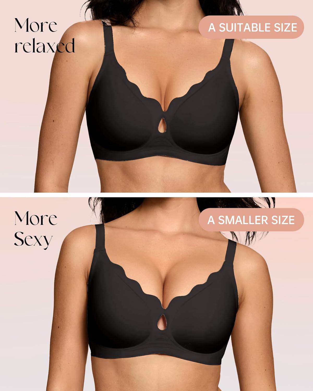 Thumbnail 3 de ProKloud Wireless Bras for Women Wave Push Up No Underwire Bralettes Seamless Full Coverage Support Lift Everyday Bra