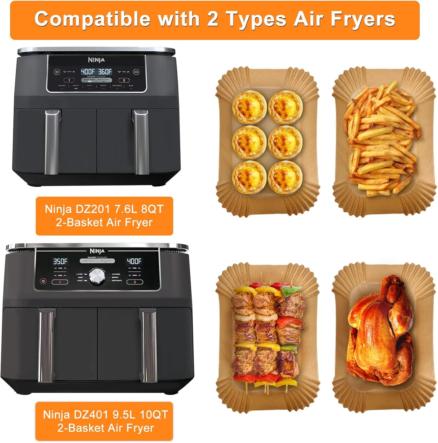 Thumbnail 4 de 200PCS Air Fryer Liners for Ninja 8.6 x 5.5 in