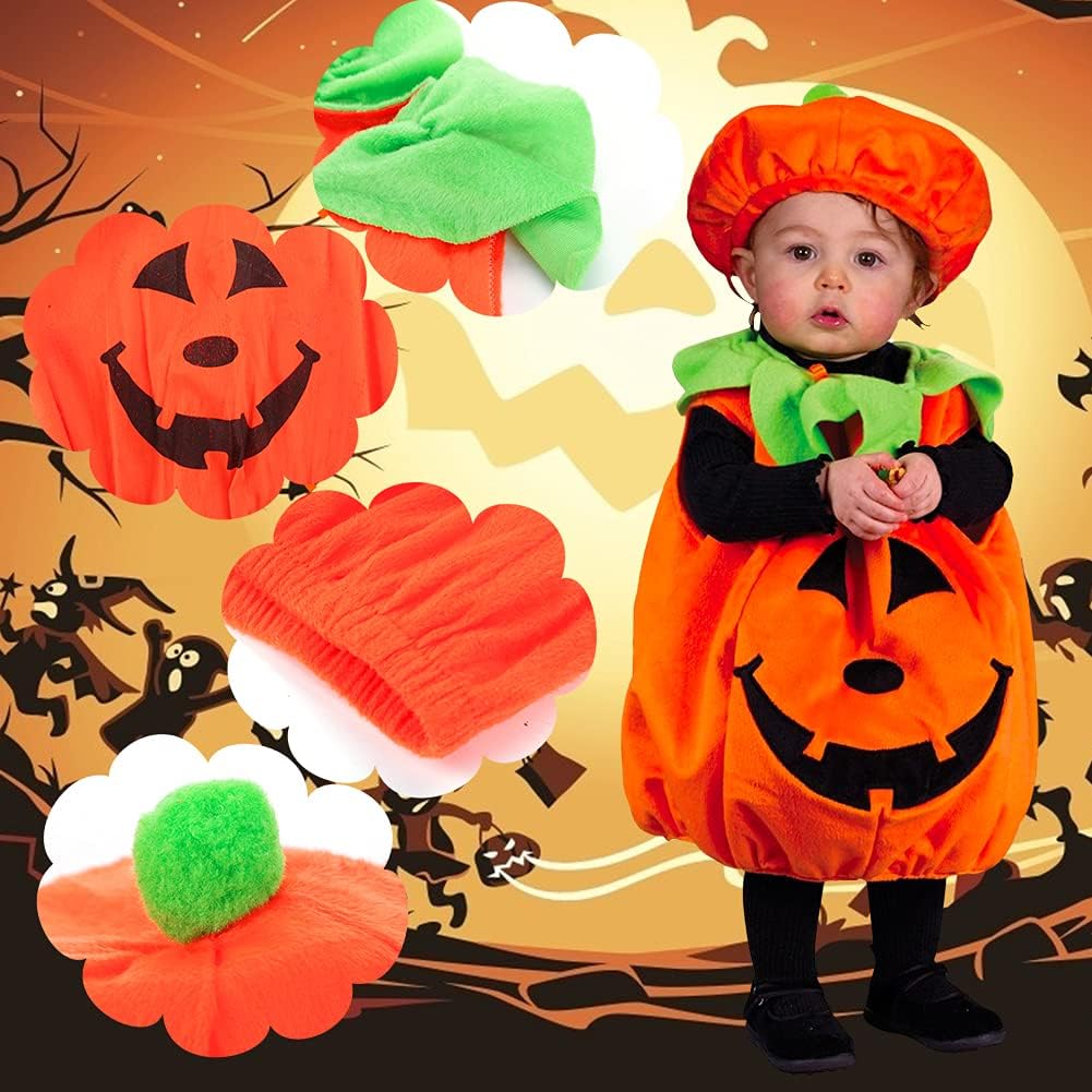 Detalle de BigOtters BigOtters Pumpkin Costume Set for Infants and Toddlers, Tunic and Hat