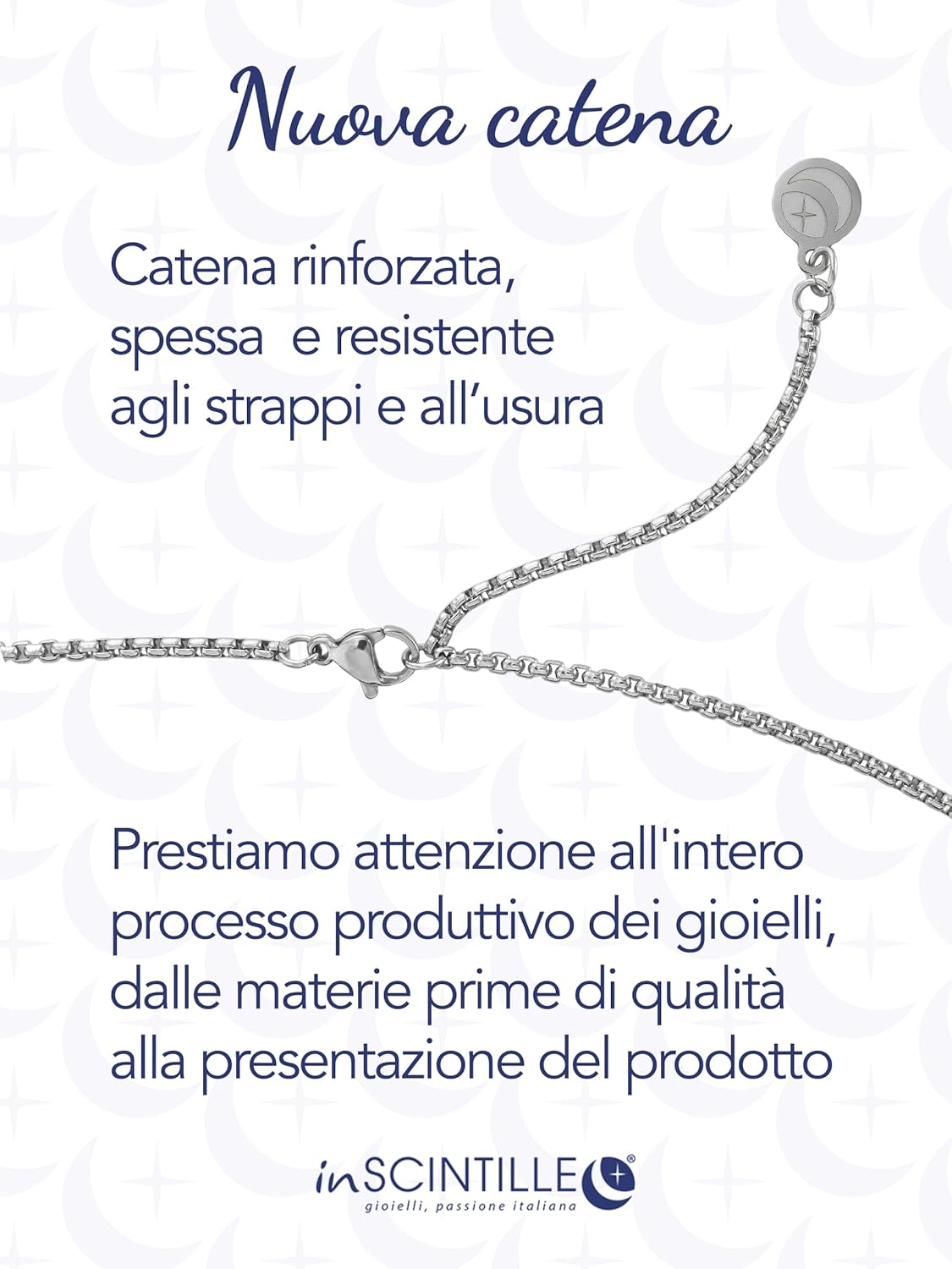 Detalle de Collana uomo in acciaio con ciondolo Rosa dei Venti – Lunghezza regolabile 48–53 cm | inSCINTILLE