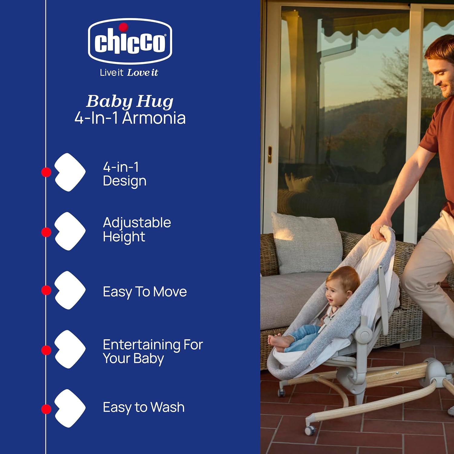 Thumbnail 1 de Chicco Baby Hug 4-in-1 Newborn Crib to Toddler Chair