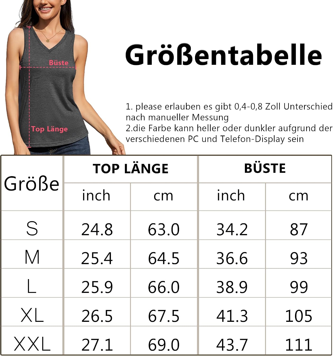 Detalle de Nonsar Débardeur d'été basique sans manches pour femme – confort et polyvalence