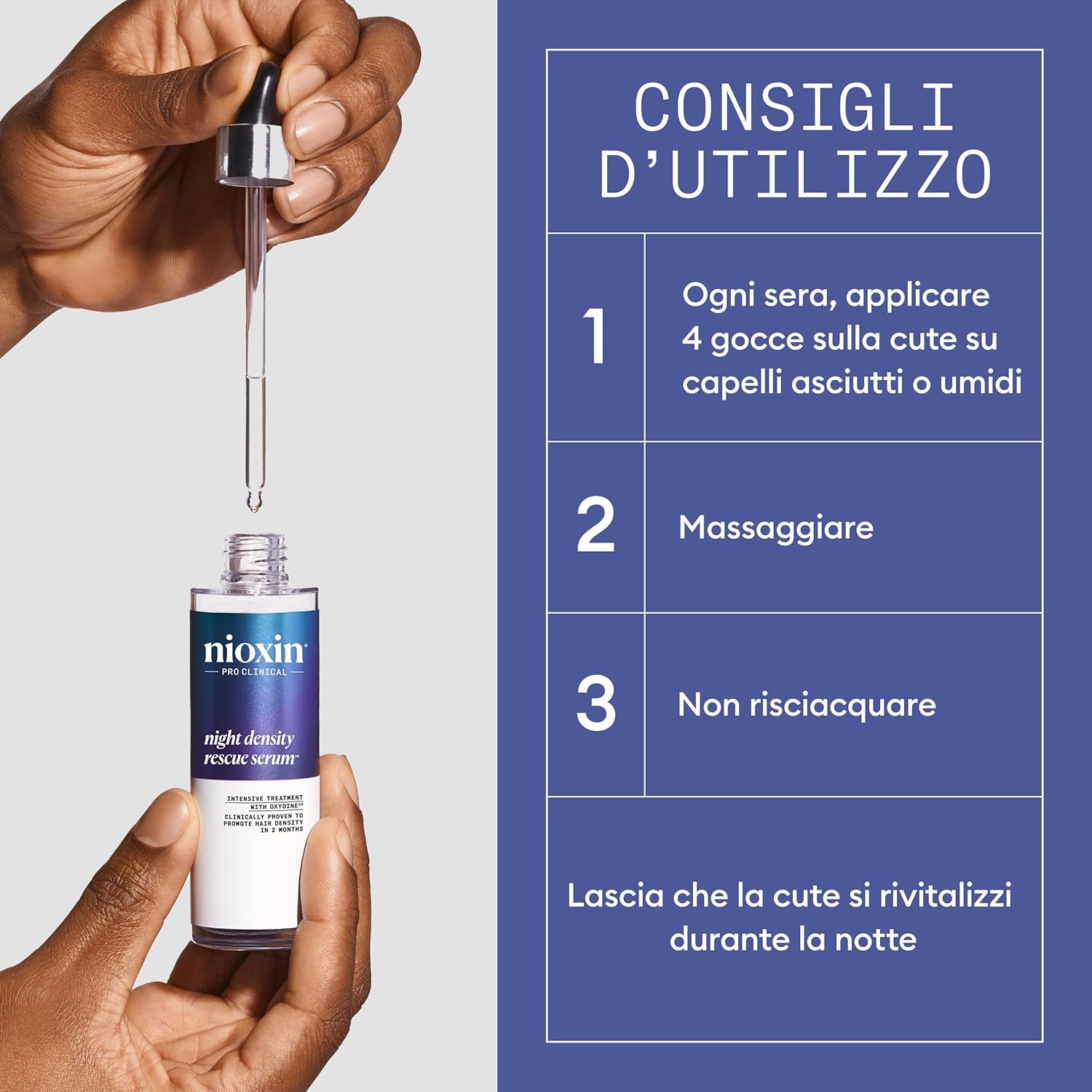 Thumbnail 4 de Nioxin Night Density Rescue Serum (70 ml) – Siero fortificante notturno con zenzero e caffeina per la densità dei capelli