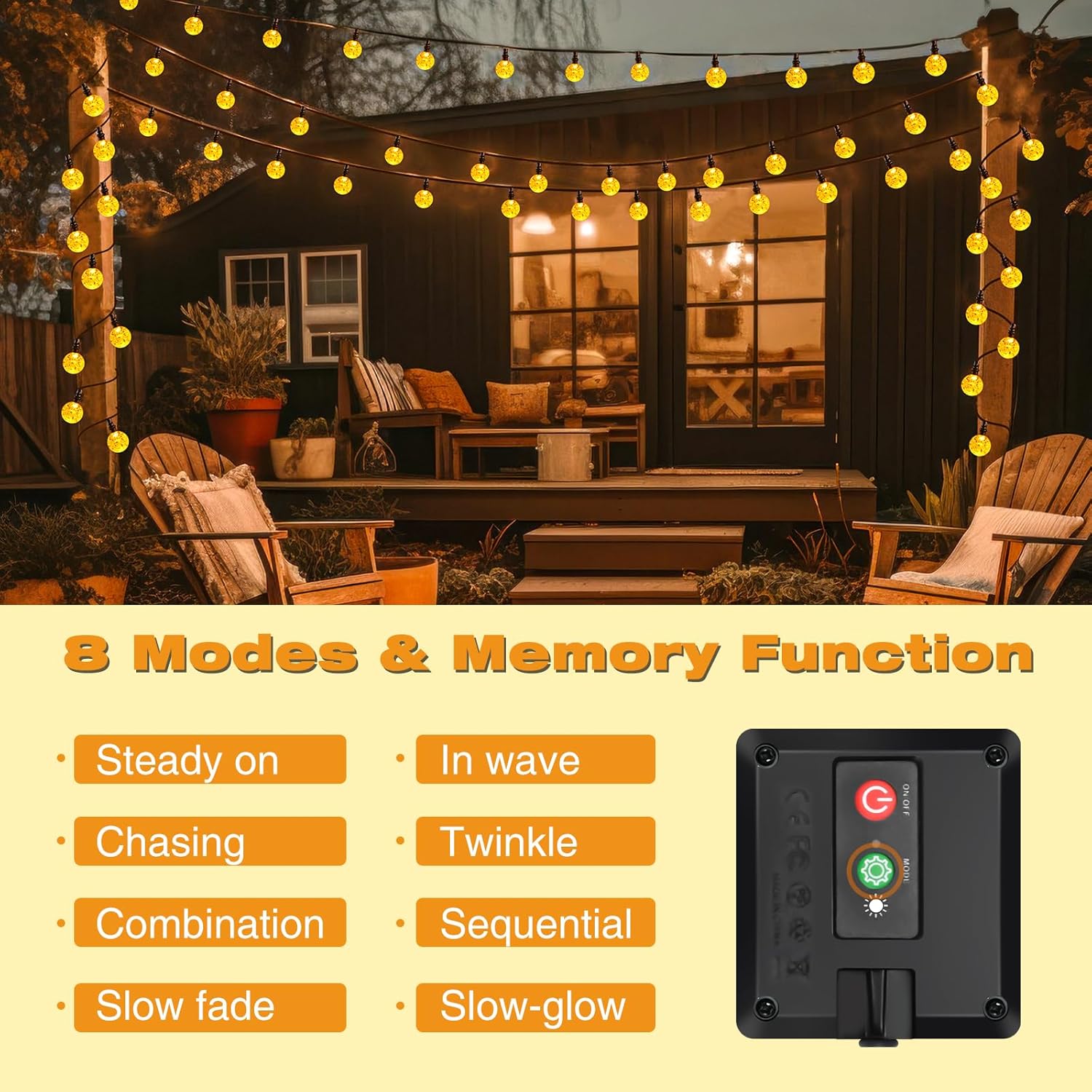 Thumbnail 2 de litogo Solar Lichterkette Außen 15 m