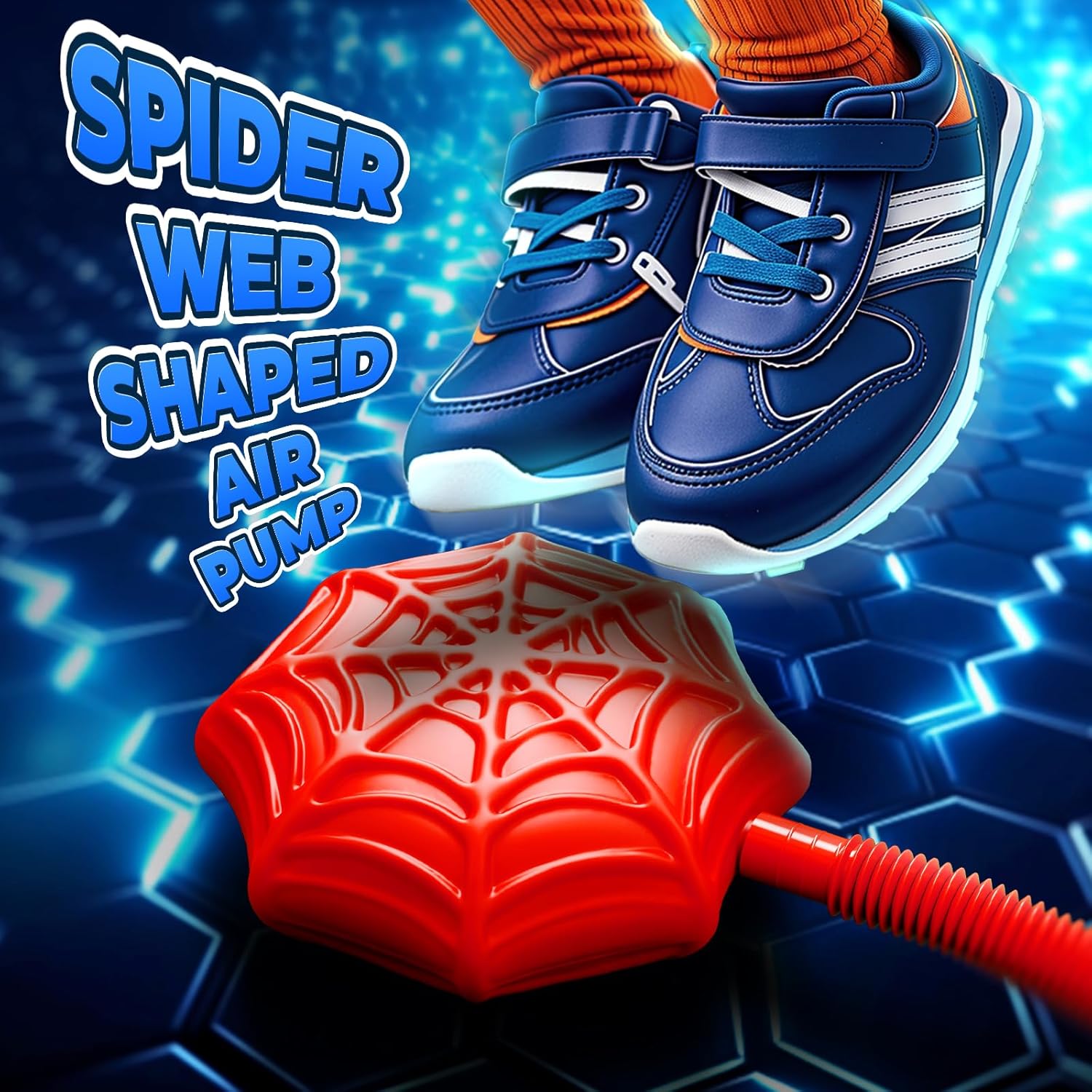 Detalle de Spider Rocket Launcher for Kids: 4 Rockets with Web Air Pump & Stomping Launcher