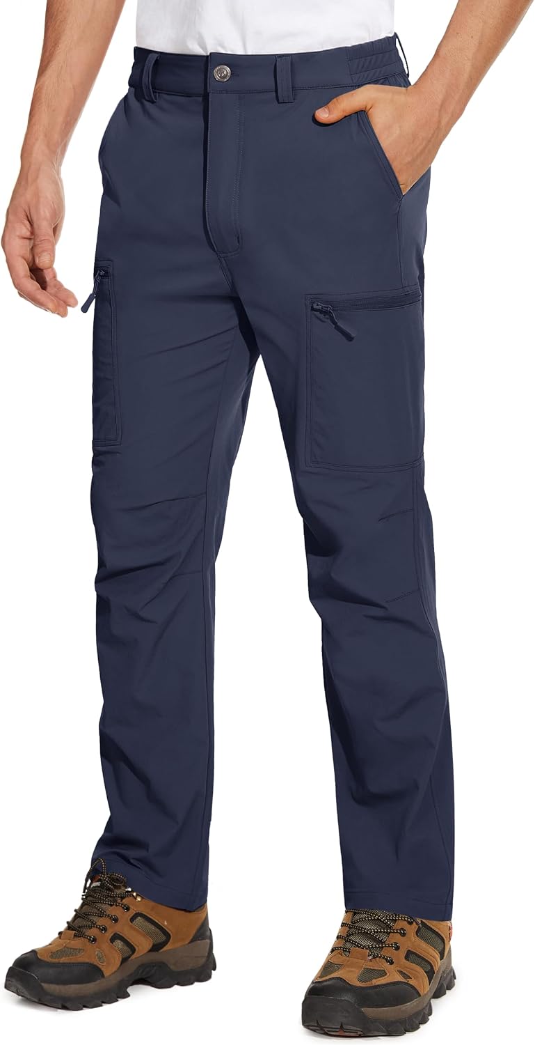Detalle de MAGCOMSEN Men's Hiking Pants, 6 Pockets, Water-Resistant Ripstop, Quick-Dry