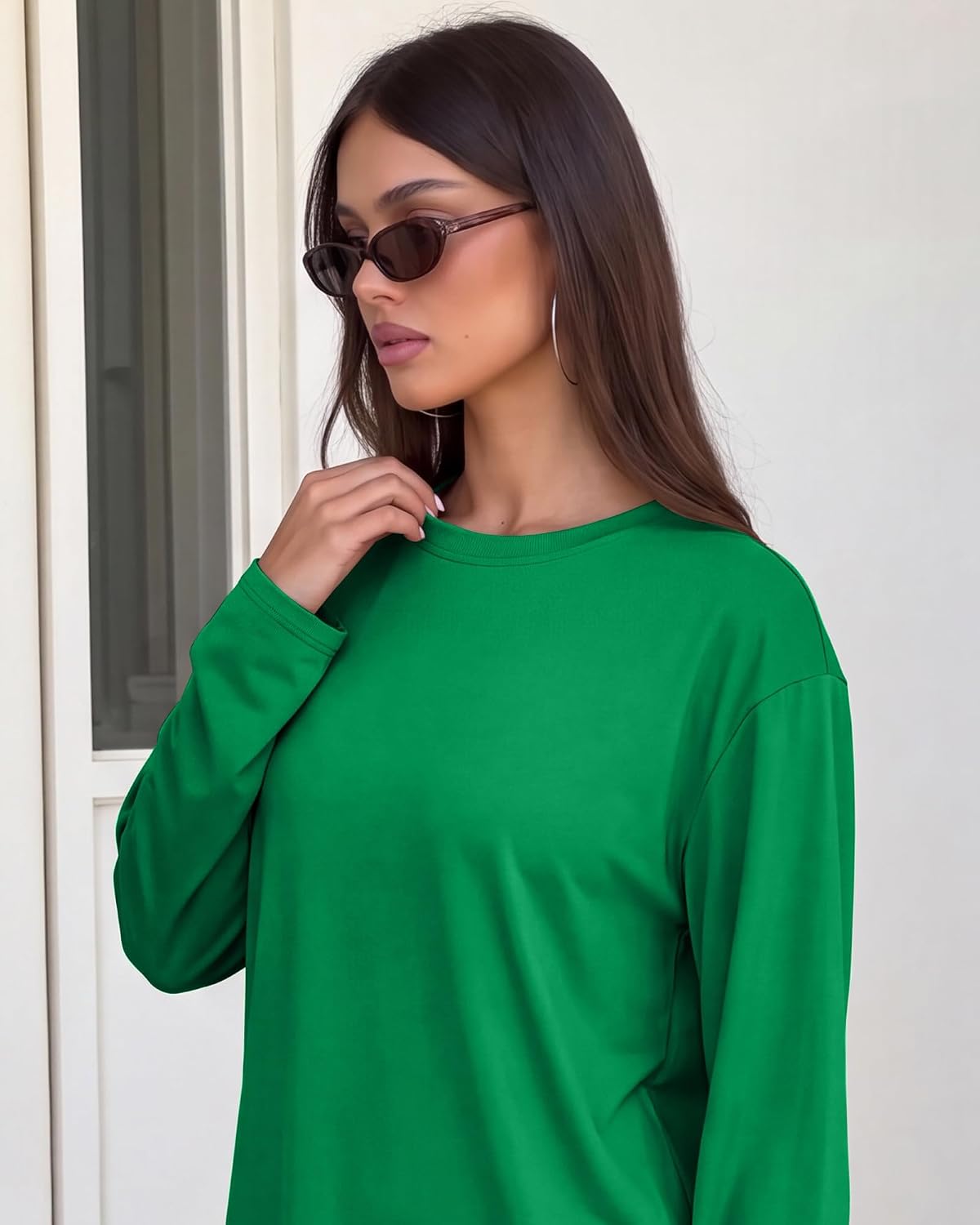 Detalle de GAYHAY Women's Long-Sleeve Shirt, Oversized Fit