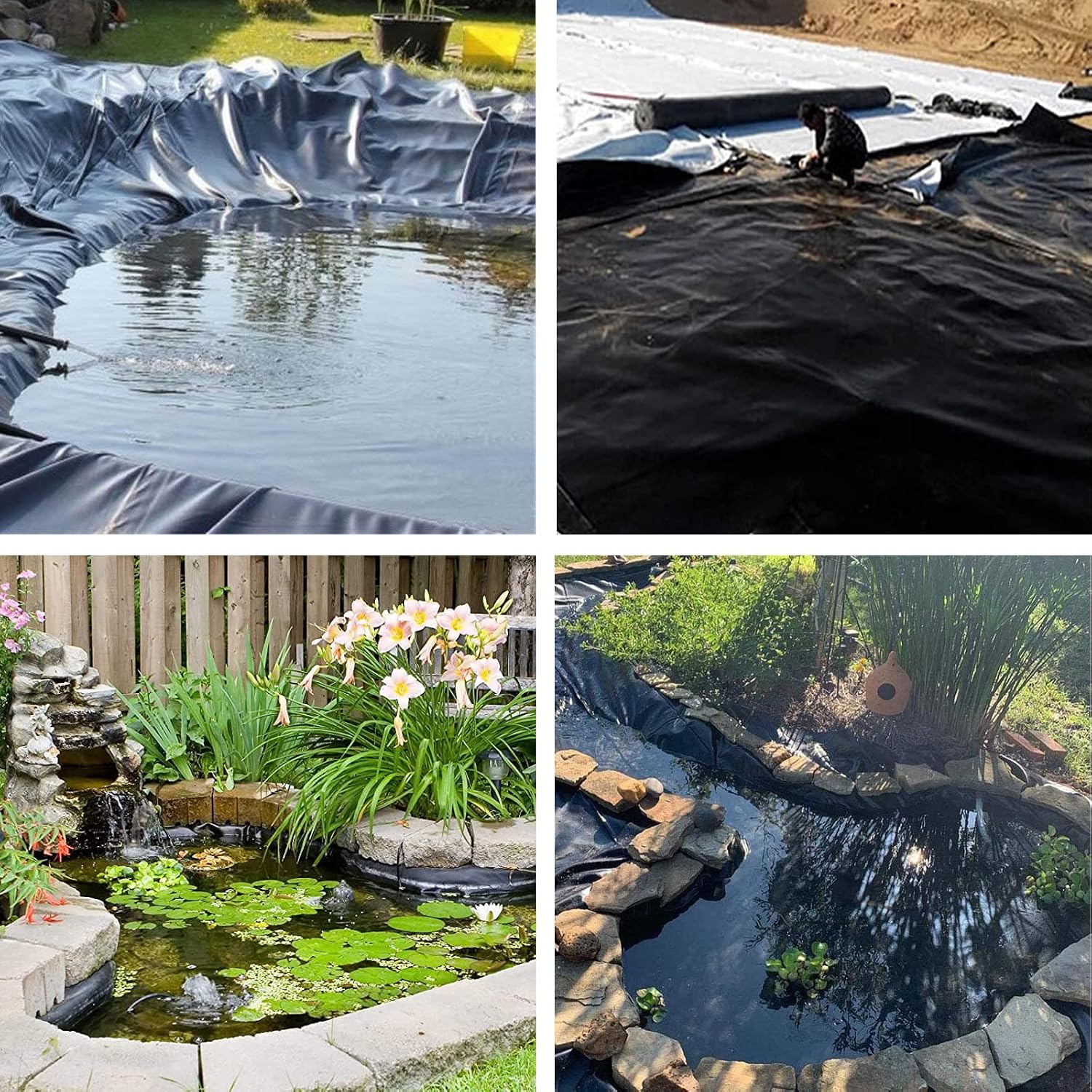 Thumbnail 5 de CYH Pond Liner 2m x 2m Black heavy-duty underlay (HDPE) for fish ponds