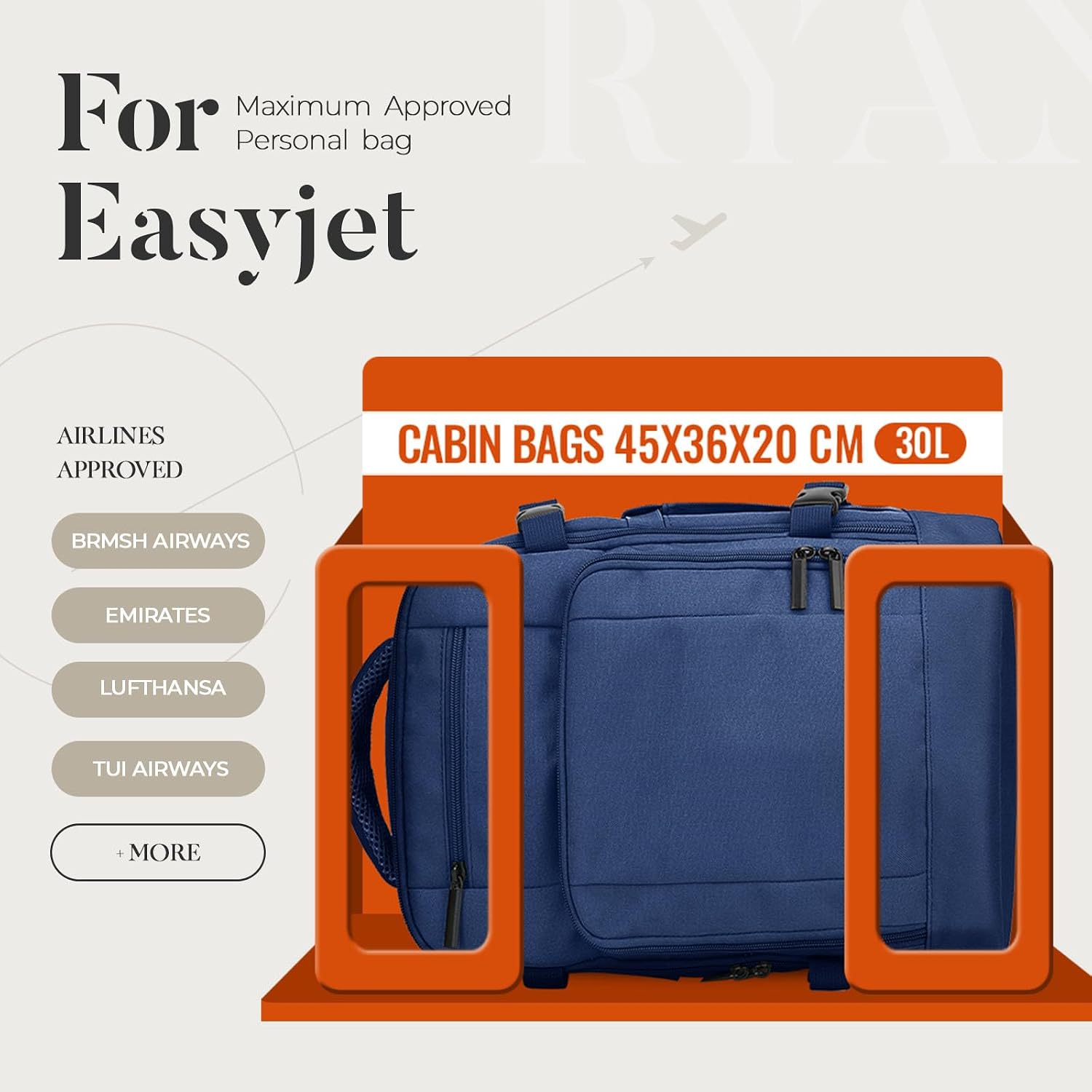 Detalle 2 de ZHXX Easyjet Cabin Bag 45x36x20 underseat backpack