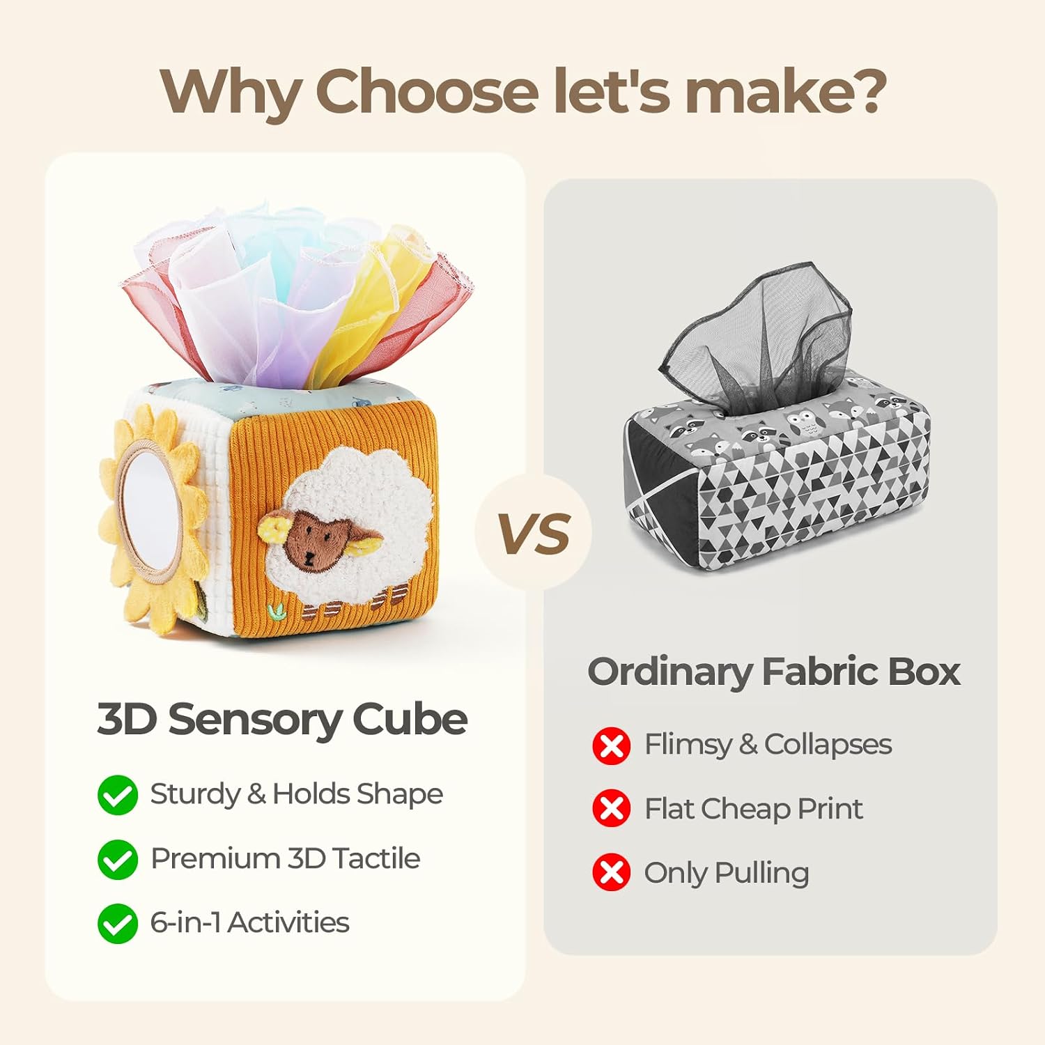 Thumbnail 6 de let's make Baby Tissue Box Toy: Farm Montessori Sensory Kit for 6–12 Months