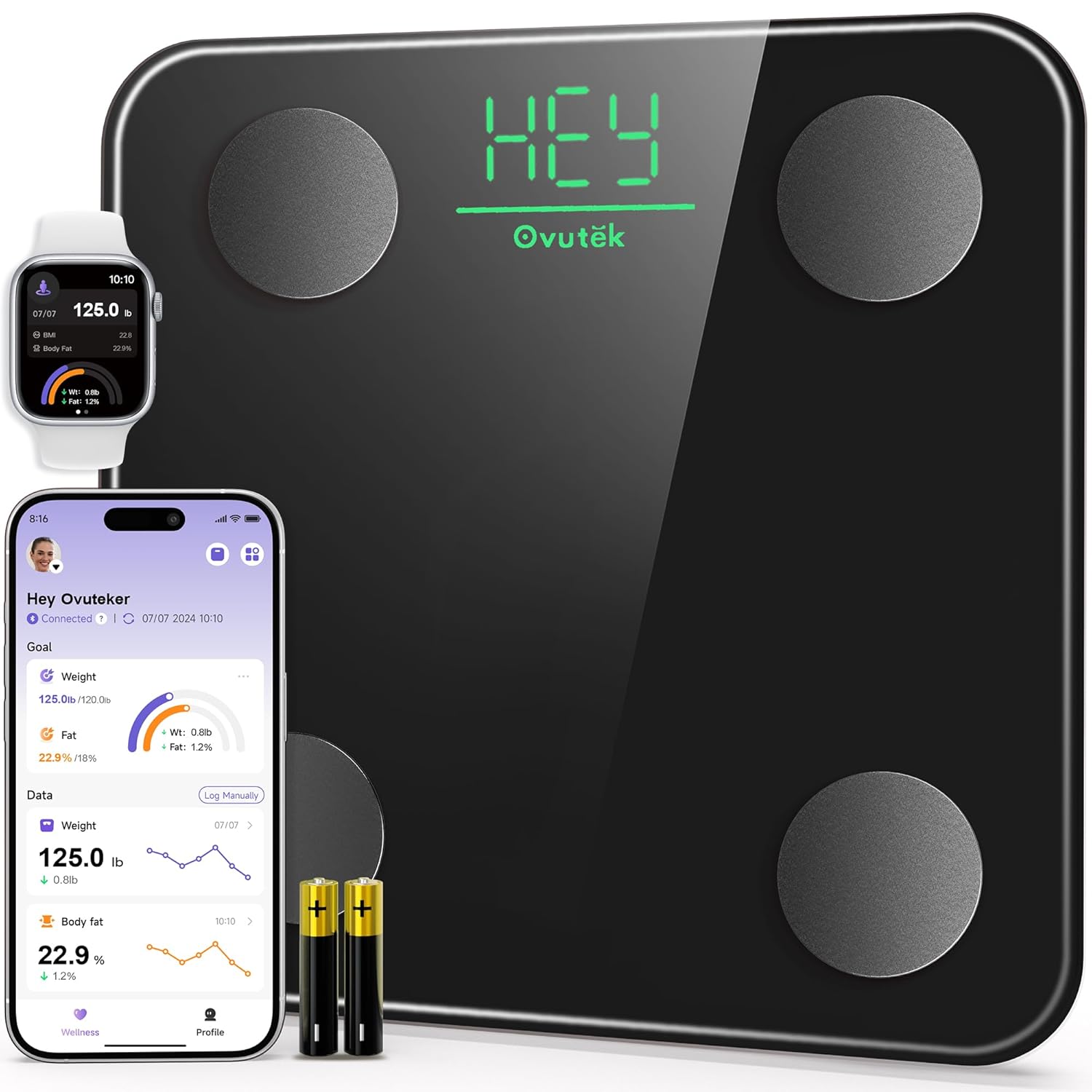 Detalle de Ovutek Smart Scale for Body Weight: A practical body composition monitor for everyday wellness