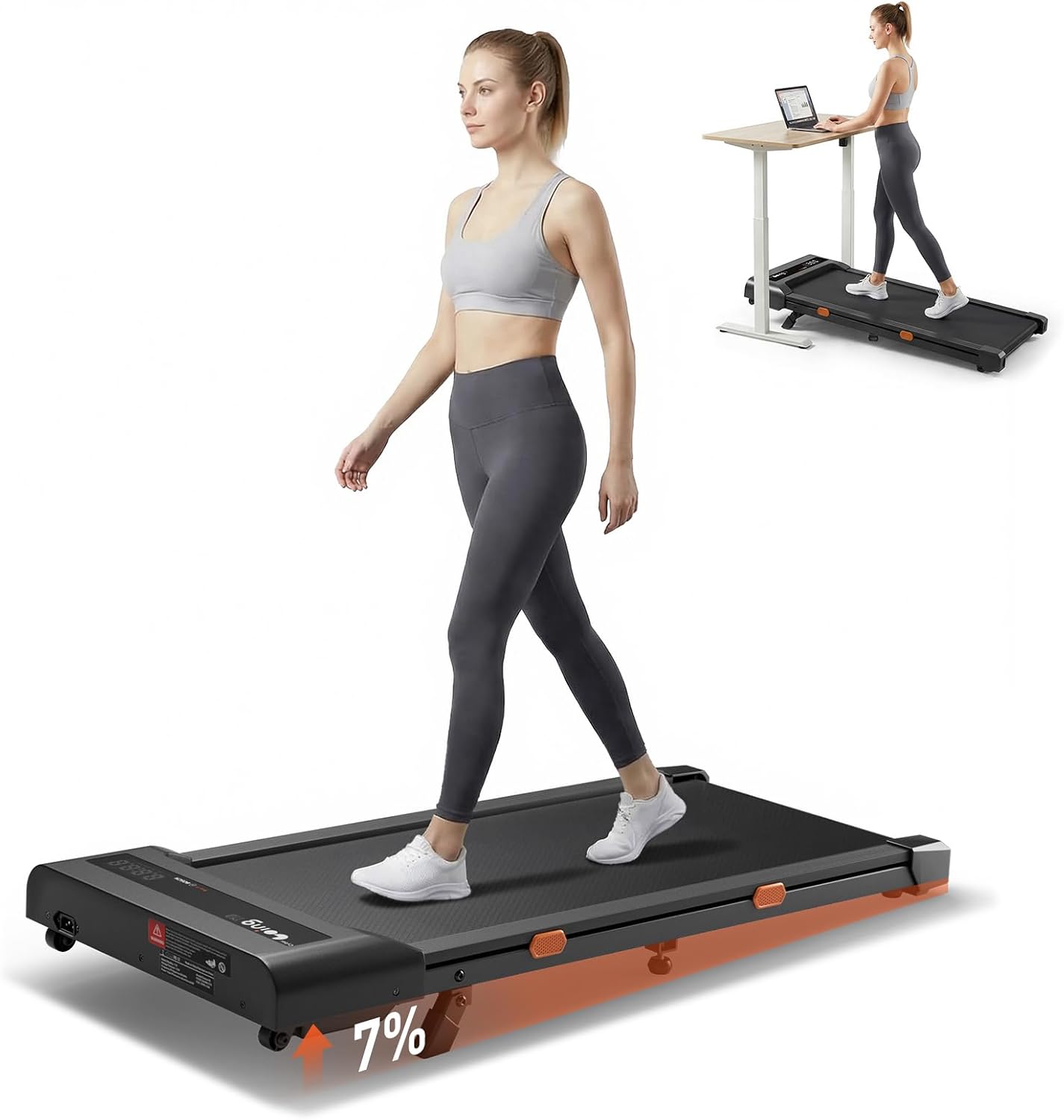 CYBERGOING T10 Walking Pad Treadmill, 7% Incline, 0.6–4 MPH
