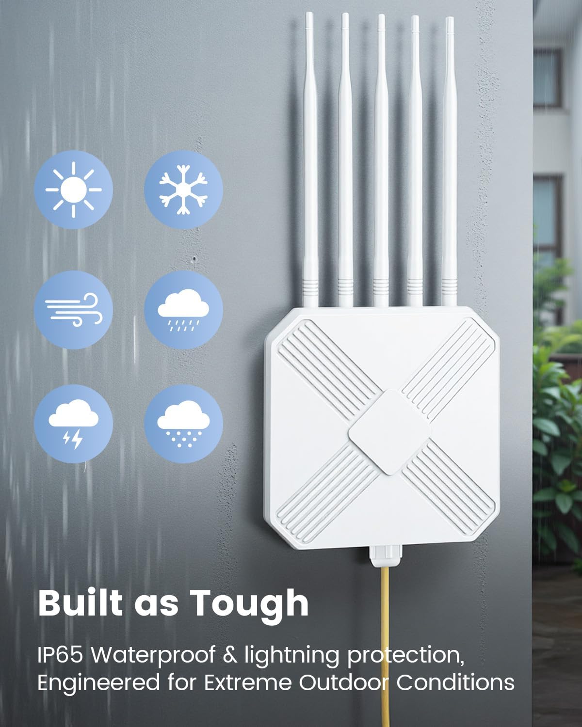 Thumbnail 1 de MEETOWN WLAN Verstärker Outdoor 300 Mbit WLAN Repeater (IP65) mit LAN-Anschluss