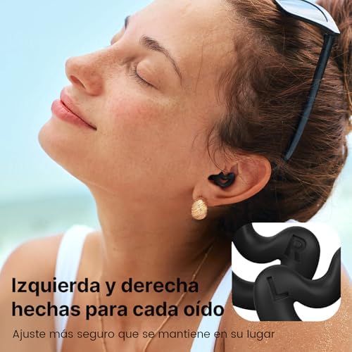 Detalle 2 de Tapones para dormir de silicona suave de Relaxcharm — 5 tallas y estuche compacto