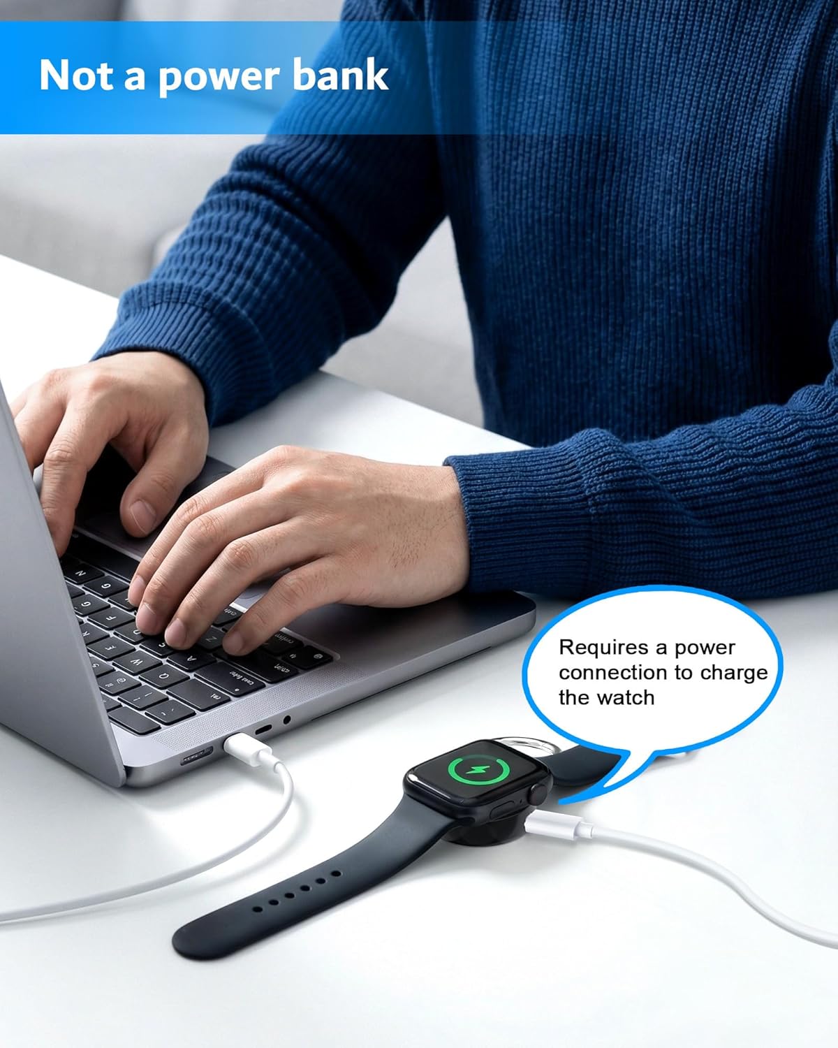 Thumbnail 1 de imo domio Magnetic Wireless Portable Charger for Apple Watch with Keyring