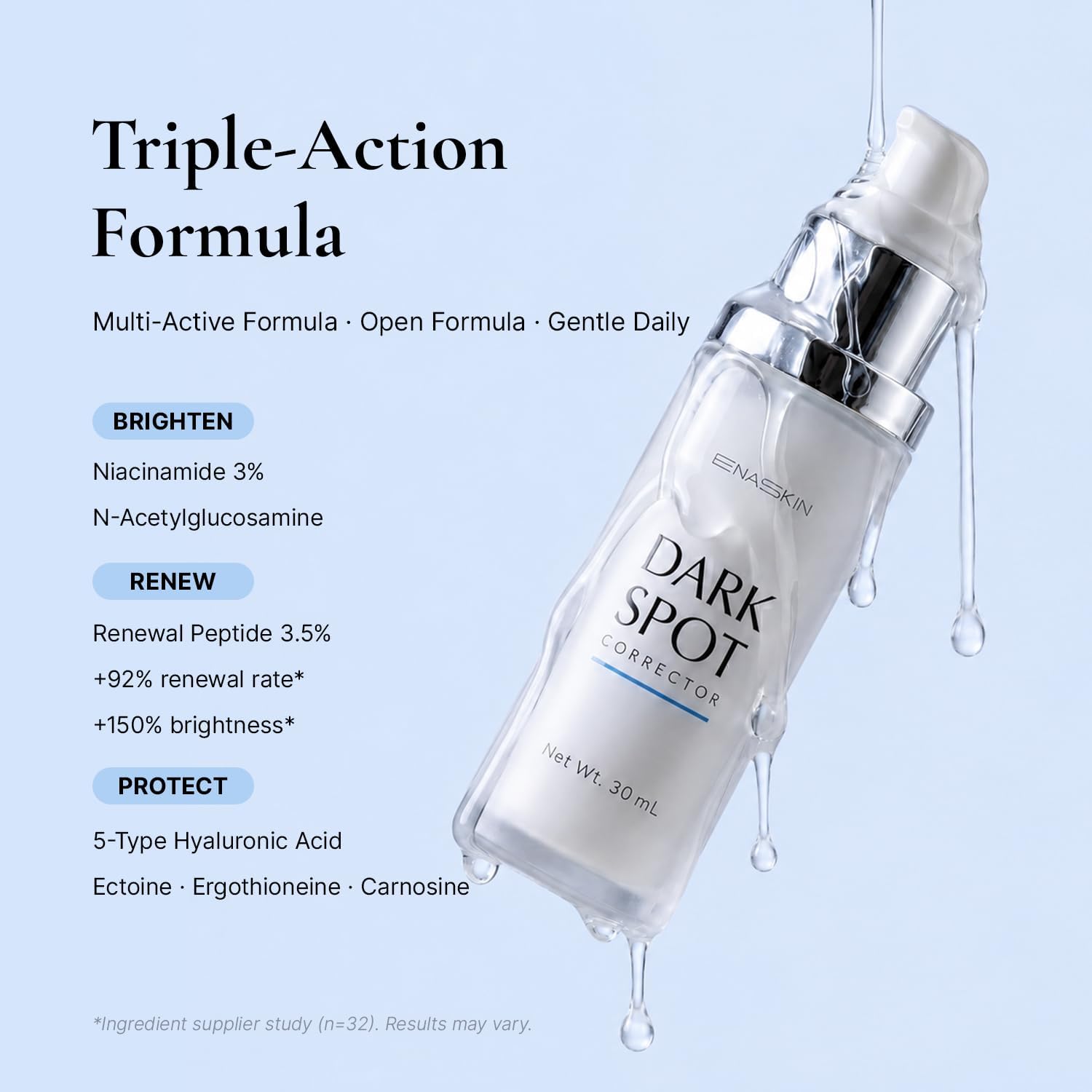 Detalle de EnaSkin Dark Spot Corrector Serum for Face & Body, Niacinamide, 30 mL