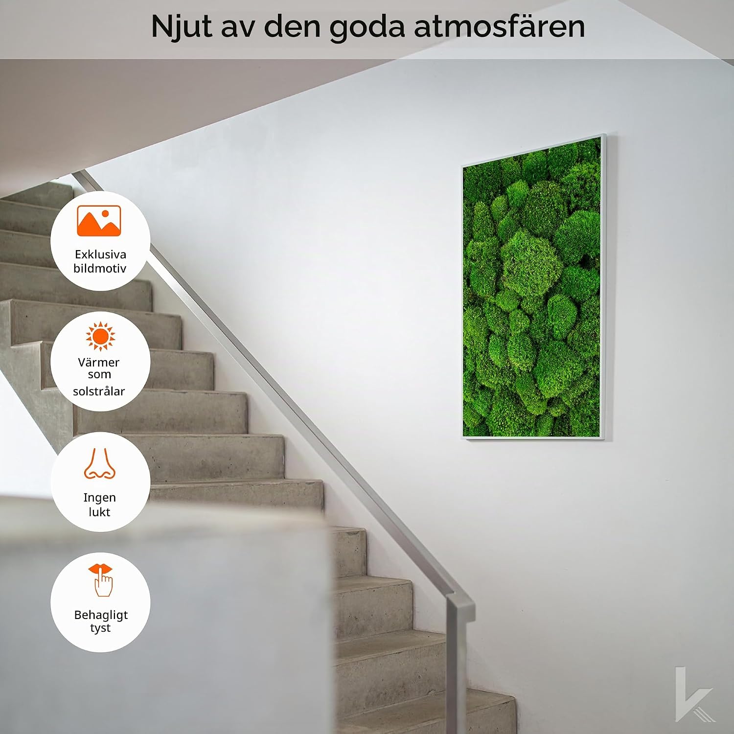 Detalle de Könighaus Ambient infravärmare med Tropicana-motiv, 800 W, svart ram