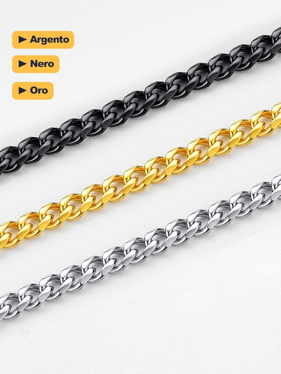 Thumbnail 6 de U7 Collana Catena Cubana 55 cm 6 mm