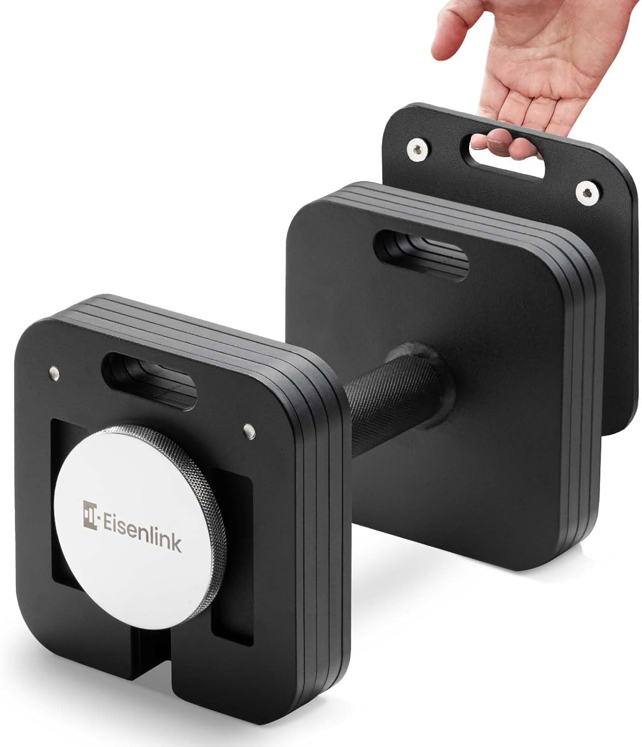 Detalle de Eisenlink verstellbare quadratische Kurzhantel – 1 Stück, 20–36 kg, kompakt & rutschfest