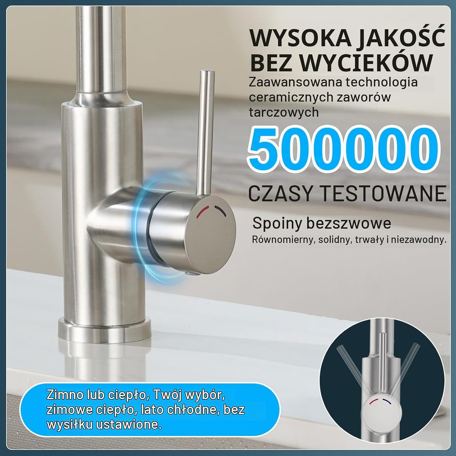 Detalle 1 de SREWOHS PRO bateria kuchenna z wyciąganą głowicą, obrotem 360° i 4 trybami
