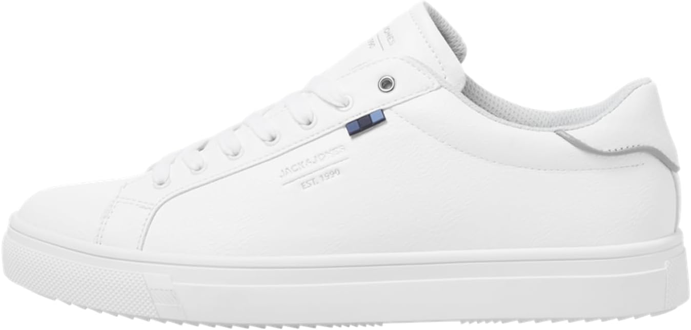 Detalle de JACK & JONES Herren Sneaker Sneaker – einfarbig, Schnürsenkel, dunkle Sohle
