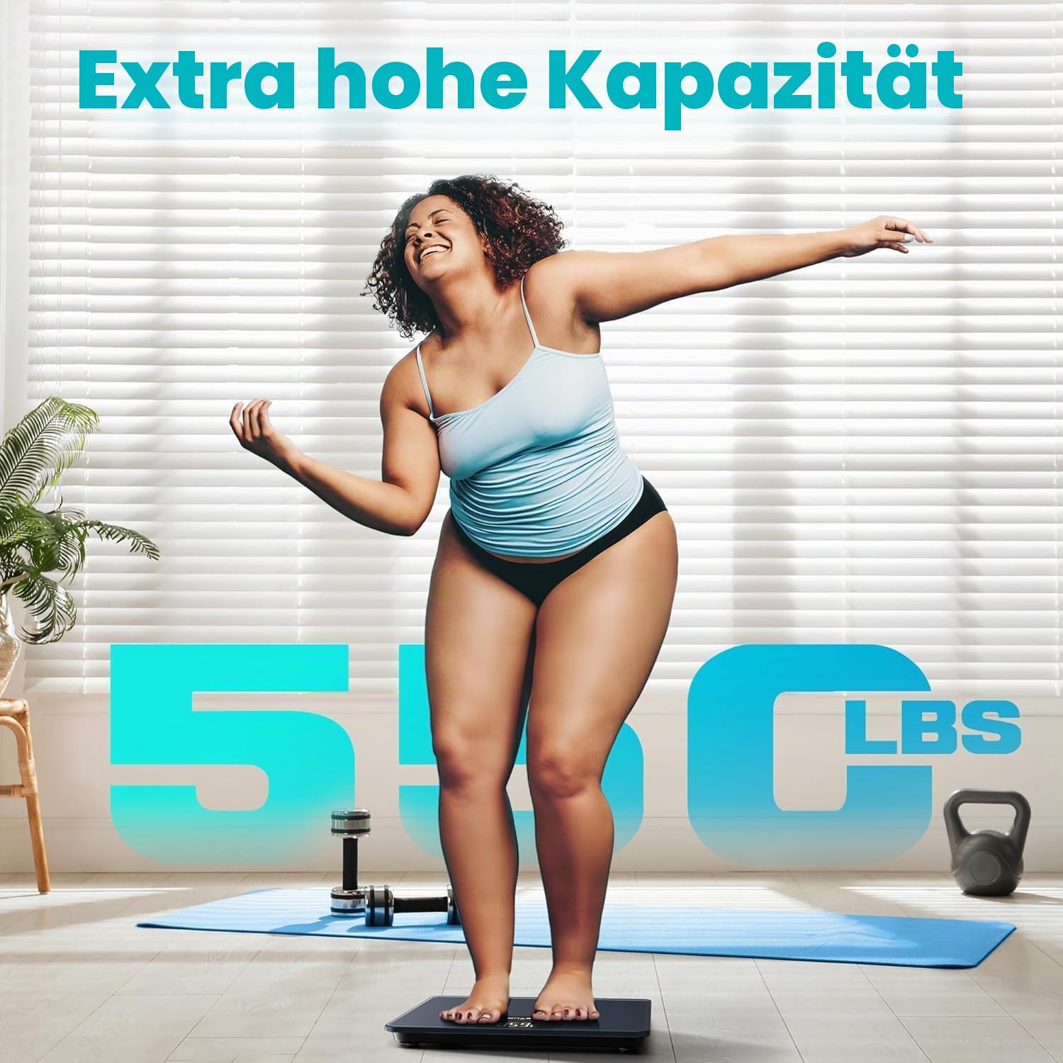 Thumbnail 1 de Posture Personenwaage mit 250 kg Tragkraft, extrabreiter Plattform und großem LED-Display