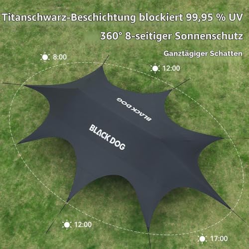 Thumbnail 7 de Windhike Blackdog Camping Zeltplane 26/60 m² Schattenfläche – robustes Tarp mit UV-Schutz