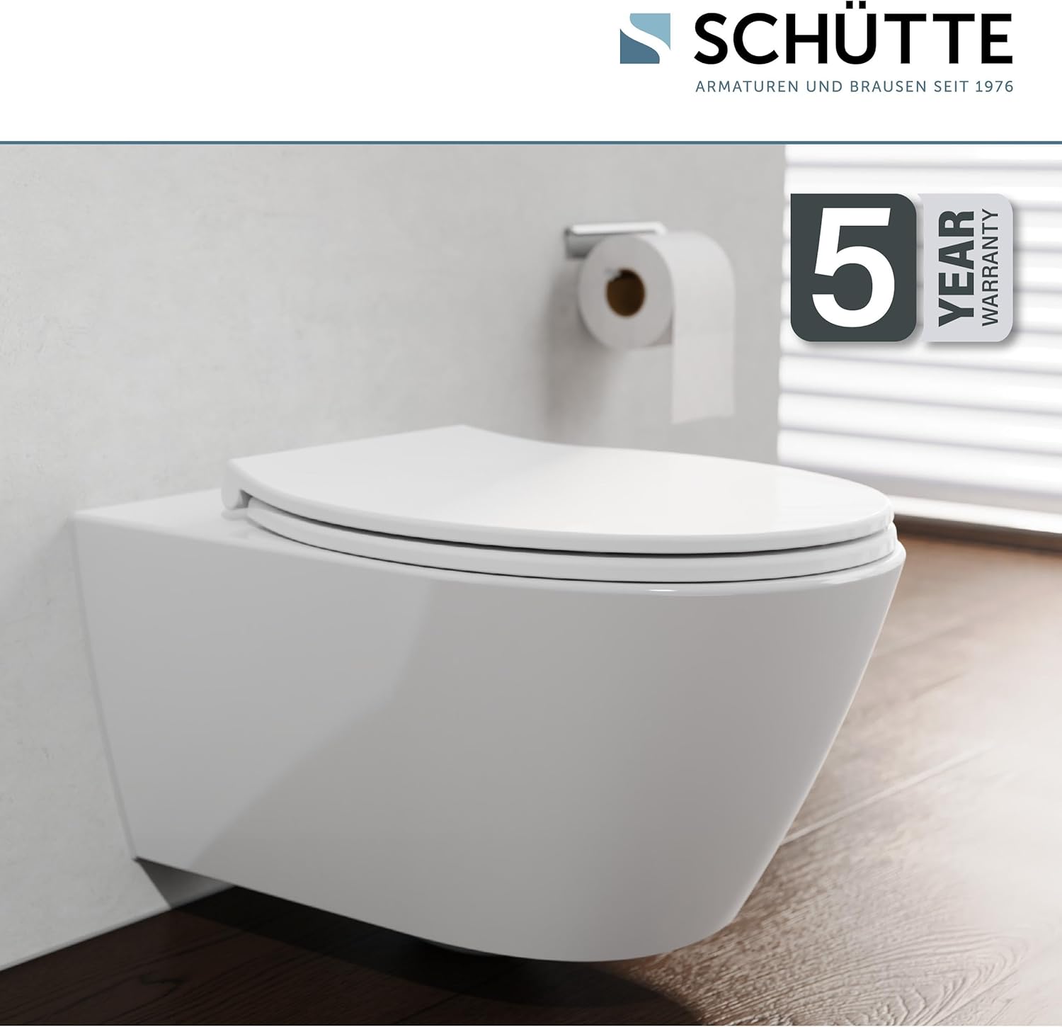 Thumbnail 2 de WC-Sitz mit Absenkautomatik aus Thermoplast, 250 kg belastbar, abnehmbarer Deckel – DIY-Montage, Weiß