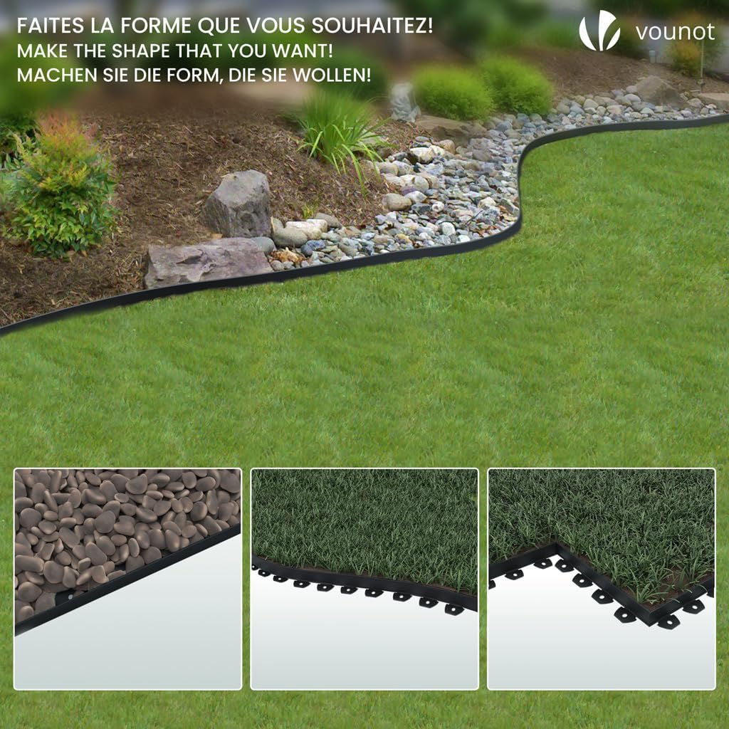 Detalle de VOUNOT 40m Flexible Lawn Garden Edging Border