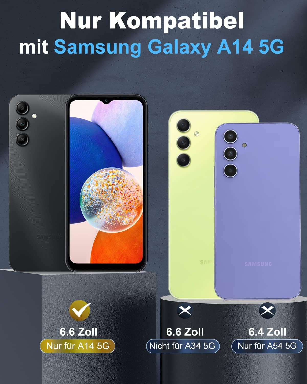 Thumbnail 1 de WIFORT Hülle für Samsung Galaxy A14 6,6" – IP68 wasserdicht, 360° Schutz & integrierter Displayschutz