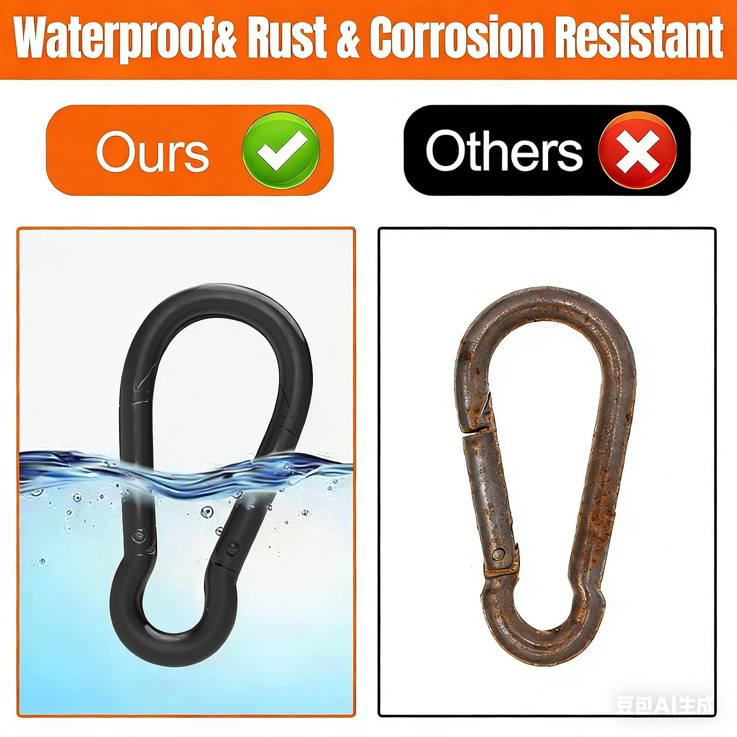 Thumbnail 3 de V-chen Carabiner Clips Galvanized Steel